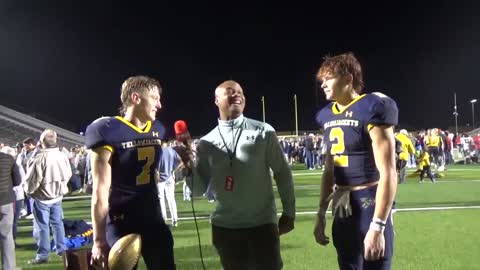 Stephenville DB Ben Kirbo, QB Ryder Lambert and WR Coy Eakin talk about their win vs Melissa