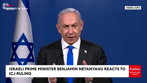 JUST IN Israeli Prime Minister Benjamin Netanyahu Reacts To ICJ Ruling On Genocide Case