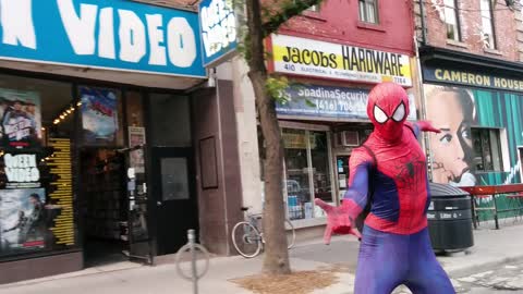 Spider-Man caught skateboarding in Toronto