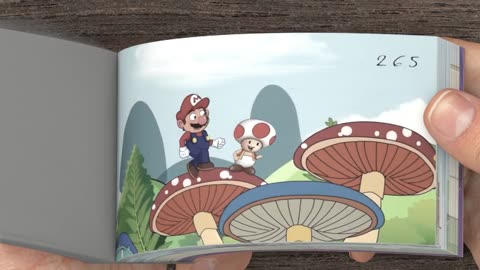 Super Mario - Enter the castle to find the princess anime flip book