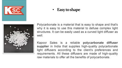 Why Is Polycarbonate The Best Material Used As A Light Diffuser?