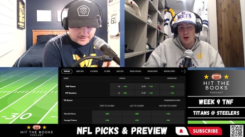 NFL TNF Picks & Preview - Week 9 - Hit The Books Podcast