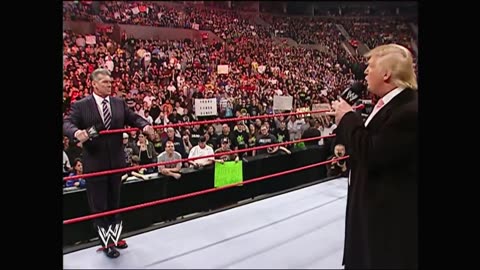 Mr. McMahon and Donald Trump announce the Battle of the Billionaires