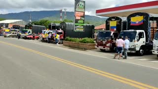 Protesta de camioneros en Santander