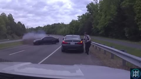 Police Dash Cam catches insane accident