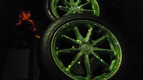 Green Bling Smart Car Wheels