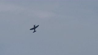 RAF Spitfire in hot pursuit