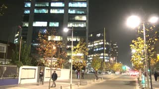 Sunset and City lights in Santiago, Chile