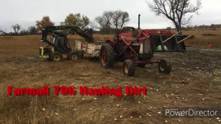 Hauling Dirt with Farmall 706 Tractor