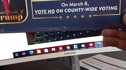 Sarasota Democrats Tricking Republicans to Vote No on County Wide Voting Using Picture of Trump