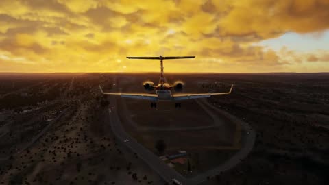 Embraer 145 XR Sunset Landing