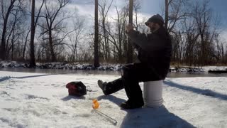 Rock Bass Through The Ice