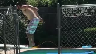 Collab copyright protection - man failed back flip into pool