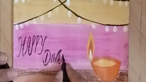 Easy Diwali Card Drawing | Diwali Card Drawing Easy | Happy Diwali Greeting Card Drawing