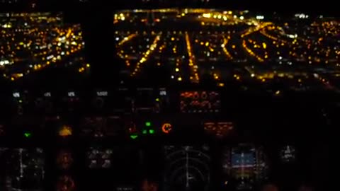 Night landing in Fortaleza filmed from the cockpit