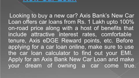 Axis bank car loan