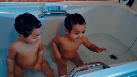 baby playing in water bath time | cute baby playing water funny videos