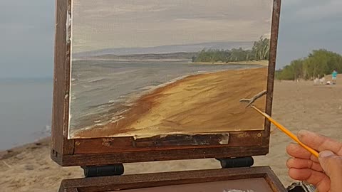 Plein air painting in Lake Erie