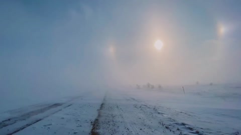 Sun Dog Spotted During Ground Blizzard