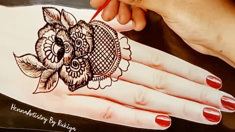 Easy Rose Arabic Fingers Henna Mehndi Design Tutorial - YouTube