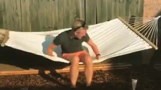 Collab copyright protection - backyard hammock fall faceplant