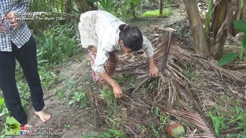 Đi bắt cá LÒNG TONG về chiên bột gặp Ổ NẤM MỐI