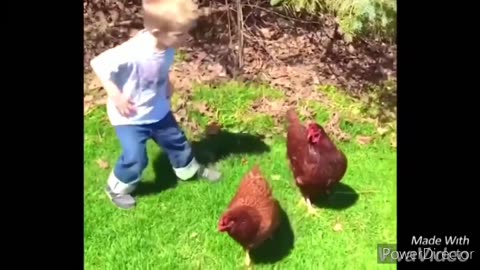 CHICKENS AND ROOSTERS ATTACK [CHASE KIDS SCARE PARENTS]