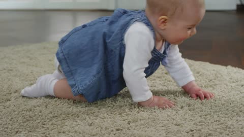 Baby Girl Crawling On The Floor, ,,, children world