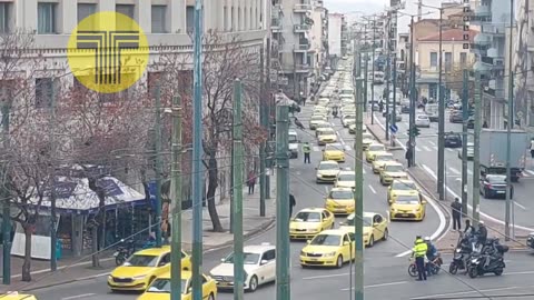 Los taxistas de Atenas, en huelga total