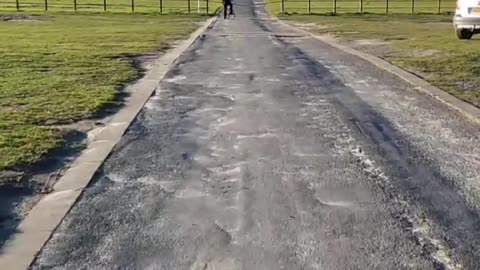 Dad Filming Son on Bike Ride Hits a Barrier