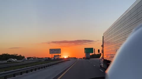 Sunset in interstate