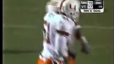 1999 - #19 Miami Hurricanes at #2 Virginia Tech Hokies