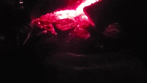Red hot coals from the fire, look like hot lava