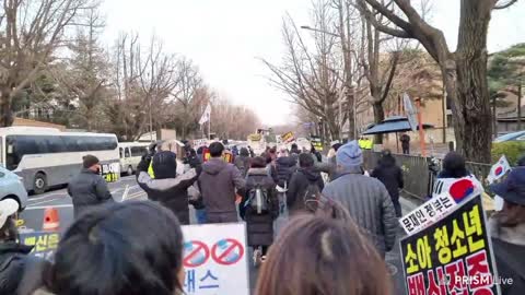 삼일절 백신패스반대집회 행진, 청와대 앞 (2부)