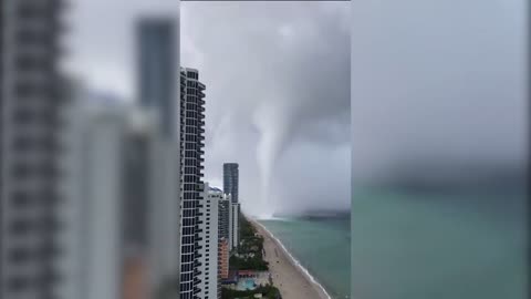 giant waterspout turns Tornado off the coast of Florida, USA