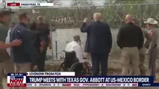 Trump greets Mexicans who are on the other side of the border
