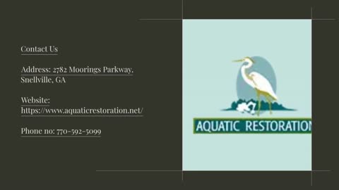 Dive Into Excellence: Pond Maintenance Solutions in Atlanta by Aquatic Restoration