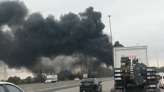 Furious Flames Caused by Tipped Tanker