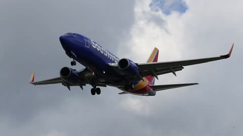 Southwest Boeing 737-800 arriving at St. Louis Lambert Intl - STL