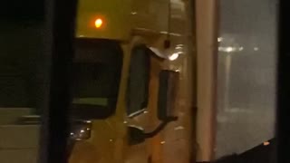 Semi-Truck Shooting Flame From Red Hot Exhaust