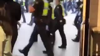 Police at corona protests in Melbourne Australia, 2021