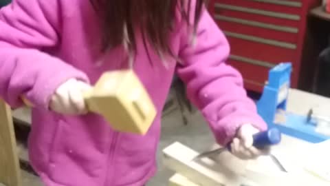 JoJo Chopping Her First Mortise