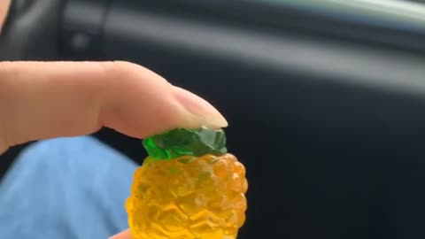 Playing with my 3D pineapple gummy