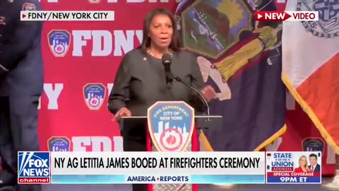 Letita James NYC AG Getting Booed By Trump Supporting Firefighters