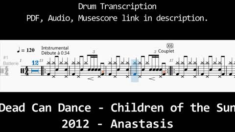 Dead Can Dance - Children of the Sun - Drum Transcription