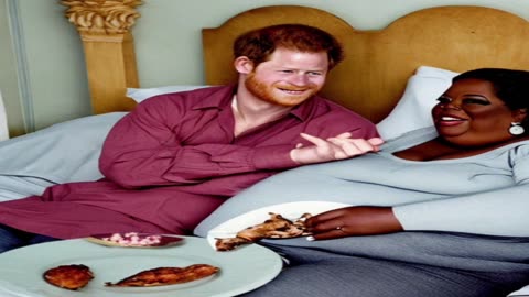 PRINCE HARRY AND OPRAH EATING CHICKEN IN BED