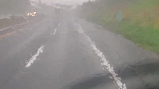 Driving through the rain