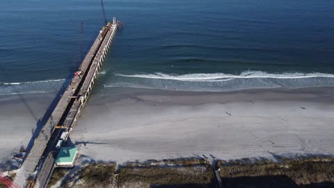 JAX Beach Pier Construction Video - North Sliding View