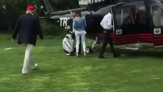 WATCH: Donald J Trump Shows Off His Short Game For Fans Before Boarding Helicopter