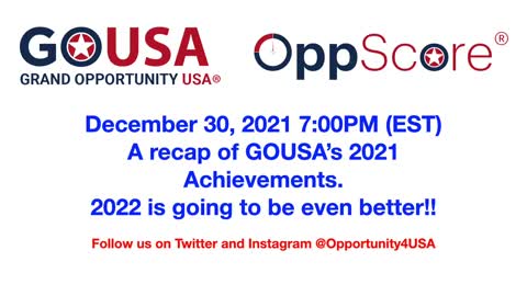 Tonight's #GOUSA Opportunity Report Show